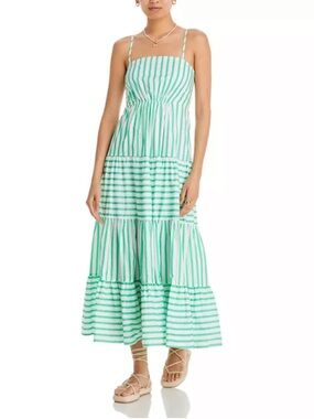 AQUA Cotton Tiered Maxi Dress size S